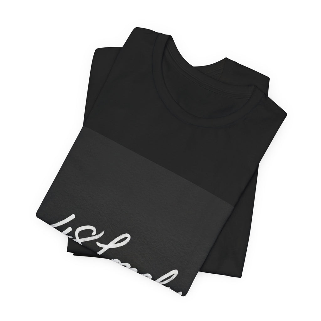48 Lonely Script Tee — Minimal Black Square Graphic T-Shirt