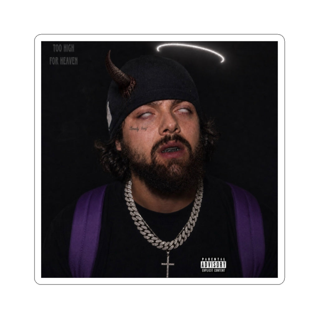 Dark Halo Portrait Sticker — Edgy Music Artist Kiss-Cut Sticker