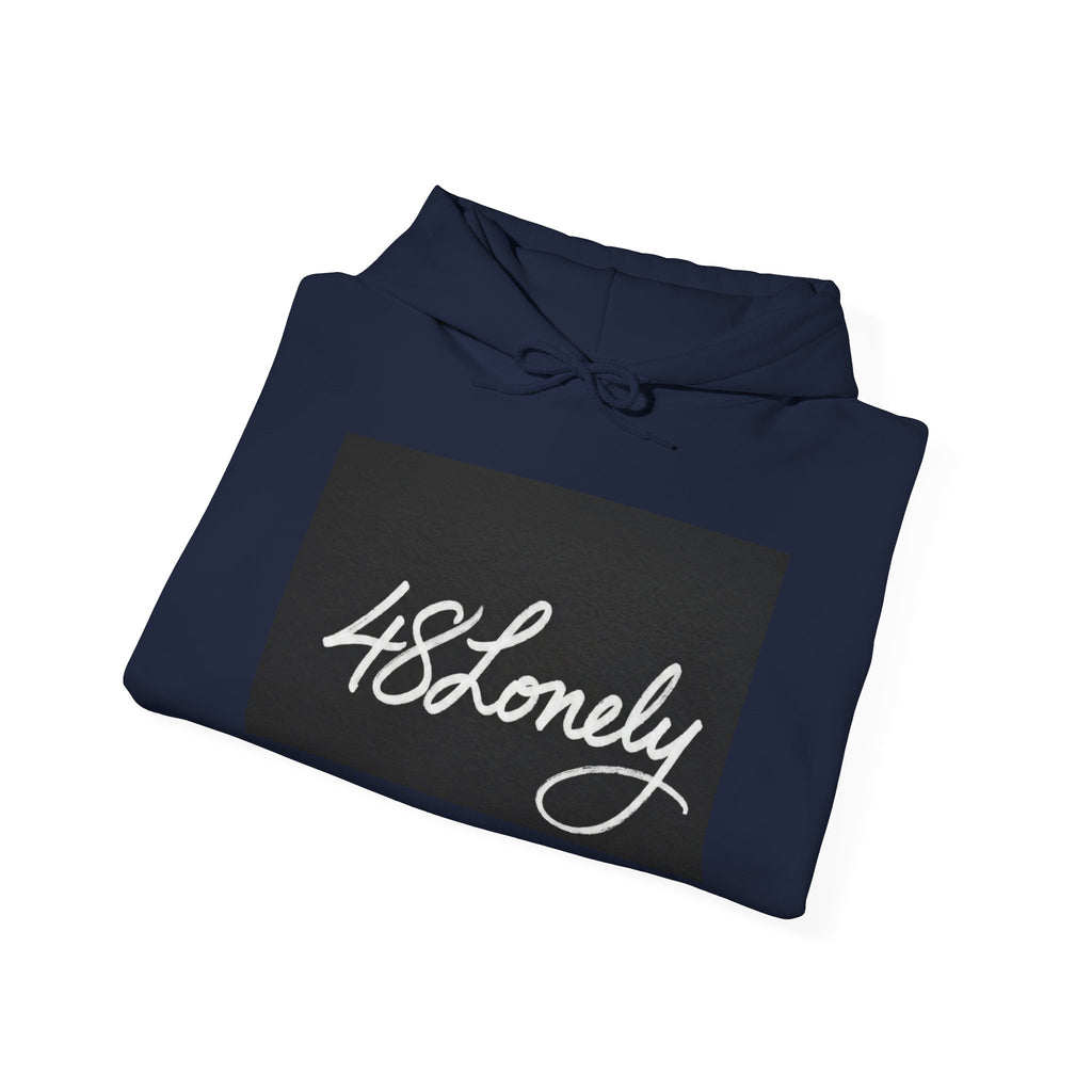 48Lonely Hoodie — Minimal Script Graphic Pullover