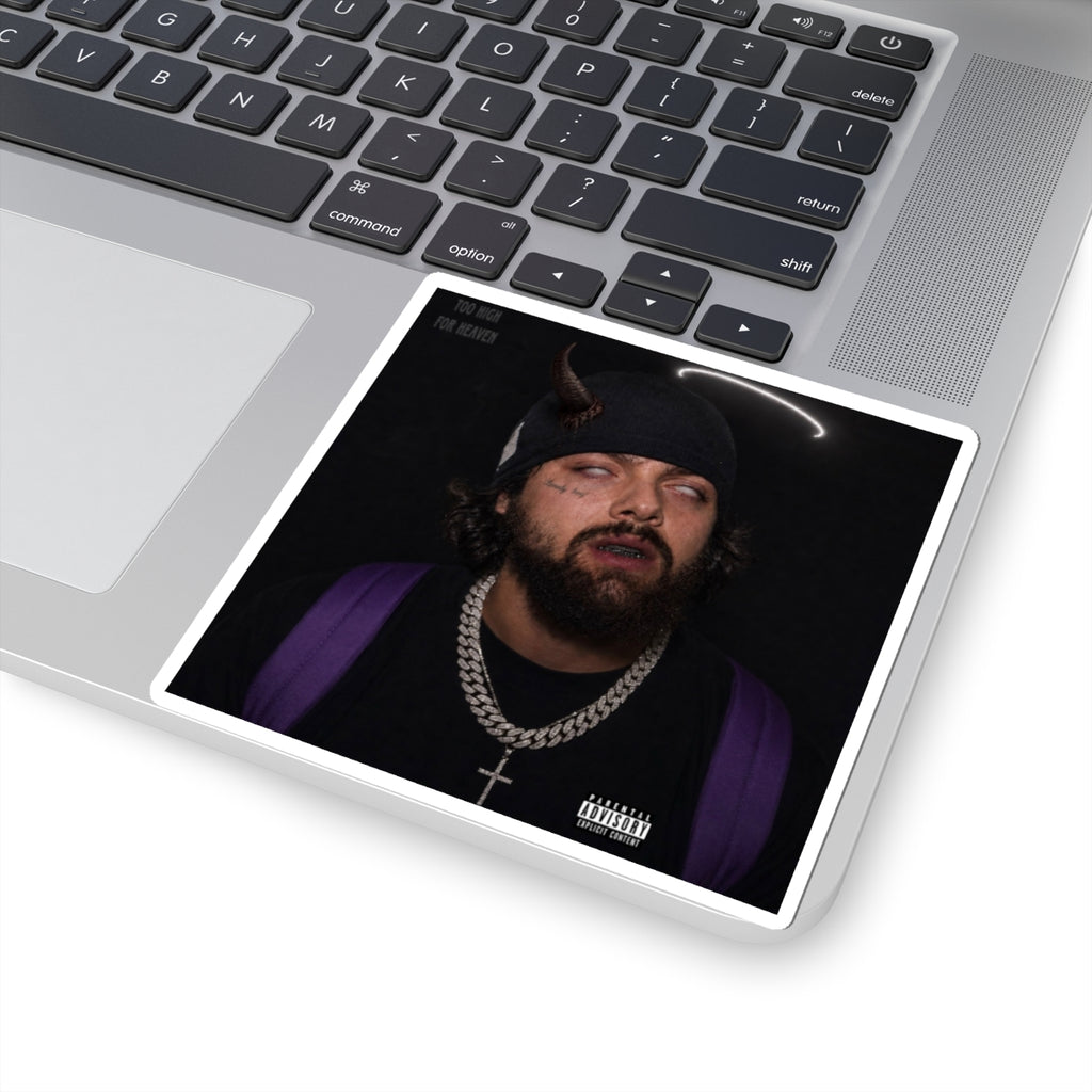 Dark Halo Portrait Sticker — Edgy Music Artist Kiss-Cut Sticker