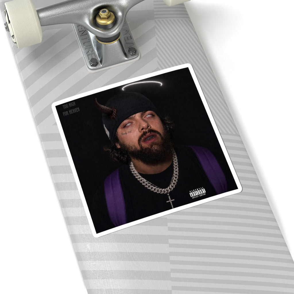 Dark Halo Portrait Sticker — Edgy Music Artist Kiss-Cut Sticker