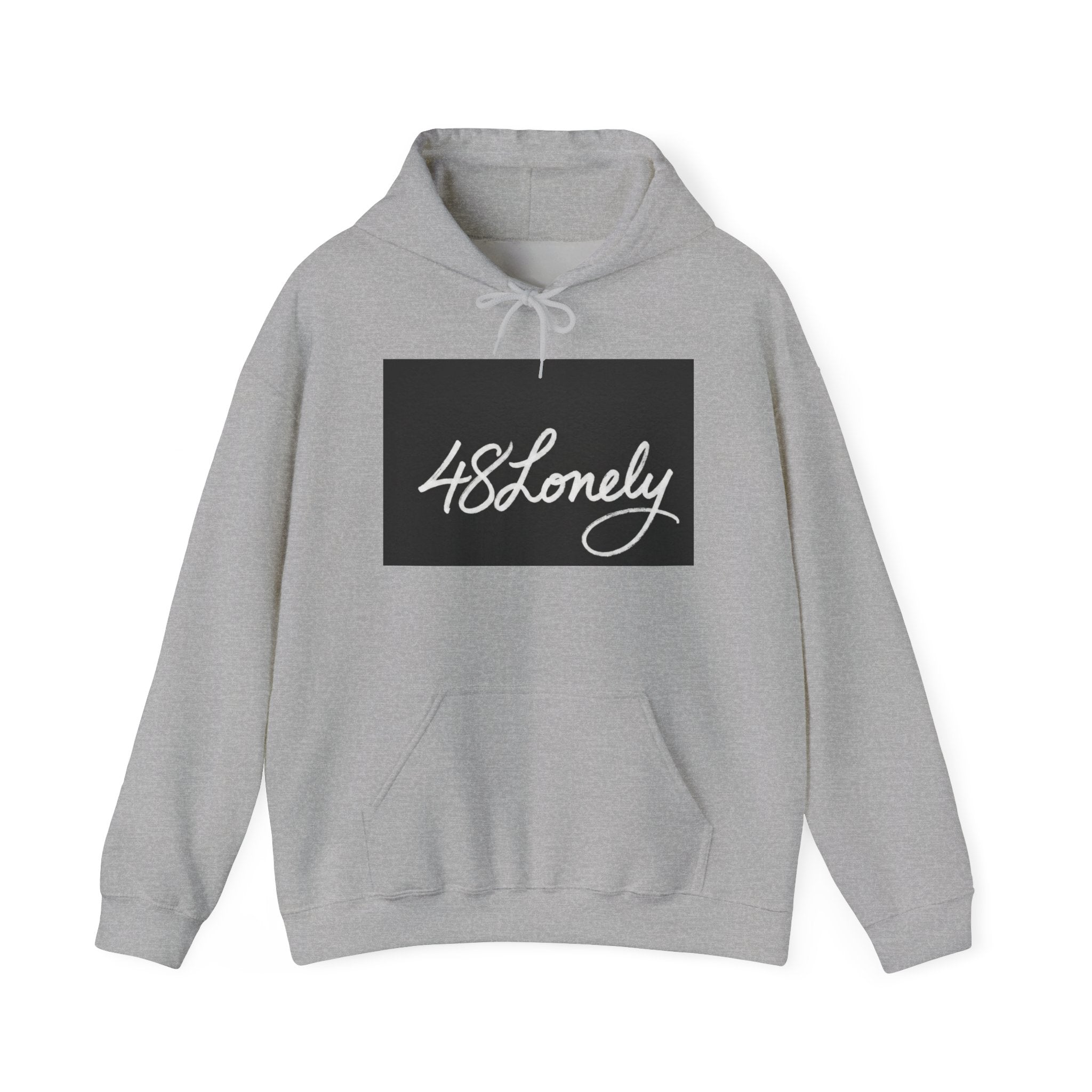 48Lonely Hoodie — Minimal Script Graphic Pullover