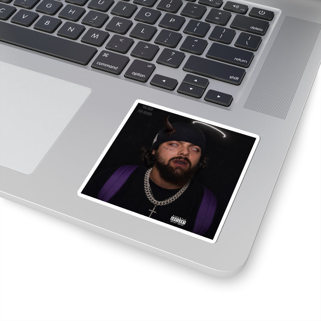 Dark Halo Portrait Sticker — Edgy Music Artist Kiss-Cut Sticker