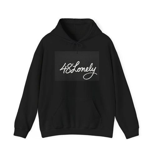 48Lonely Hoodie — Minimal Script Graphic Pullover