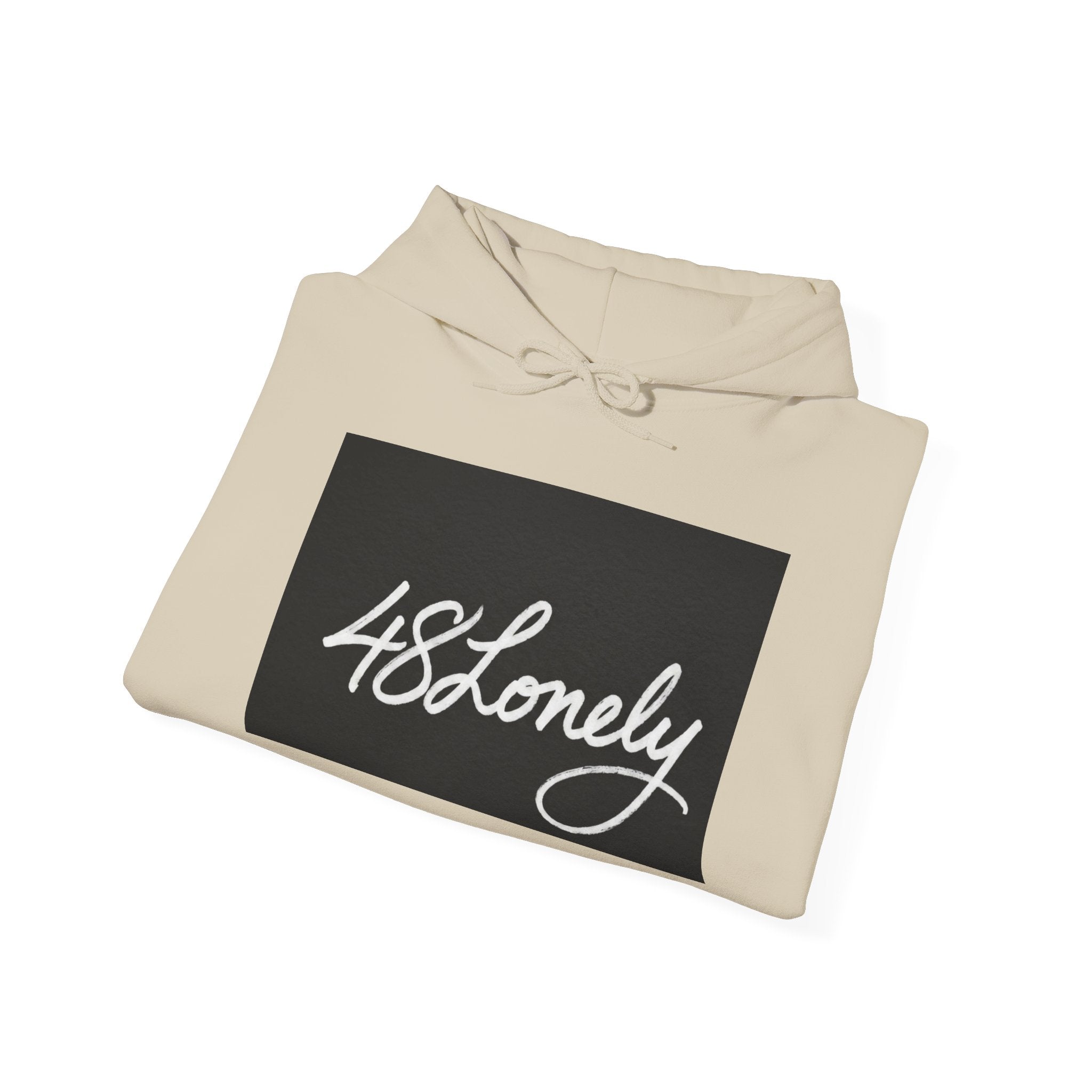 48Lonely Hoodie — Minimal Script Graphic Pullover