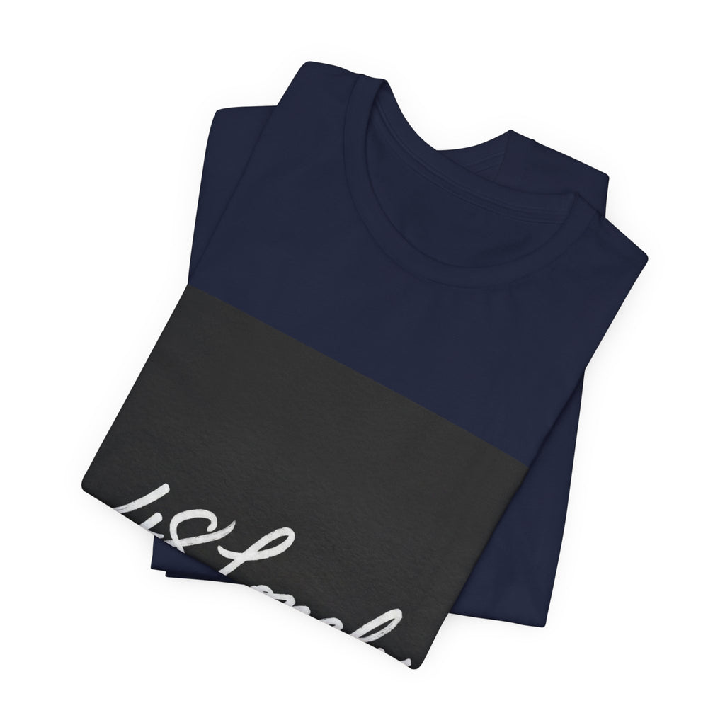 48 Lonely Script Tee — Minimal Black Square Graphic T-Shirt