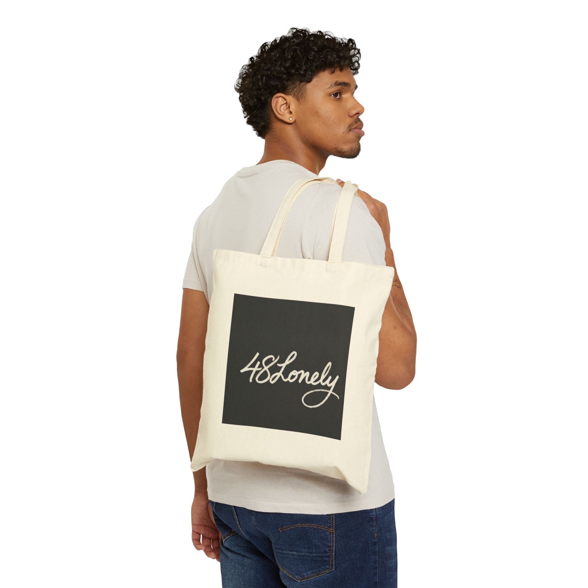 Cotton Canvas Tote Bag — 48Lonely Script Logo Eco Shopper