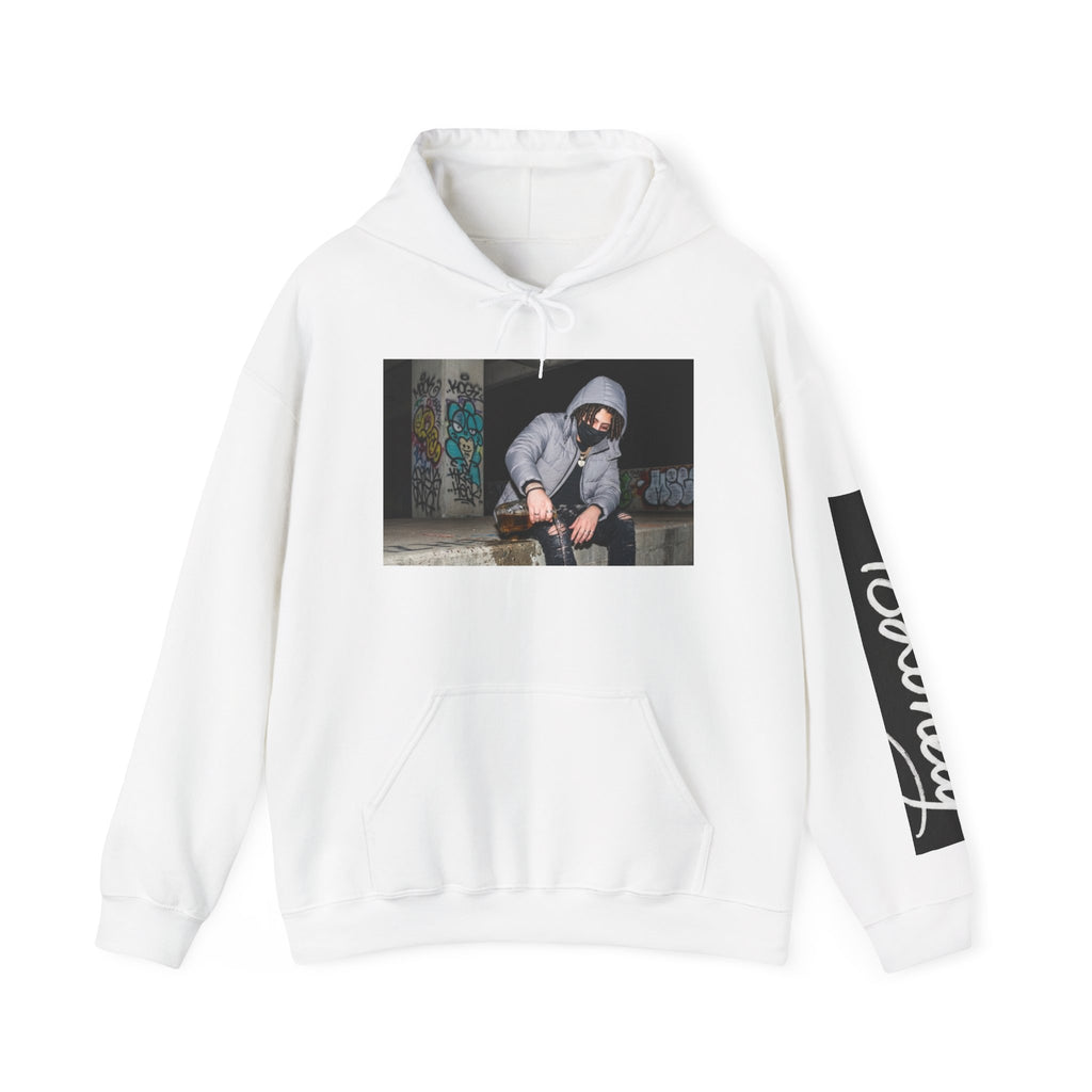 48Lonely Hoodie — Urban Streetwear Hoodie with Photo Print & Sleeve Logo
