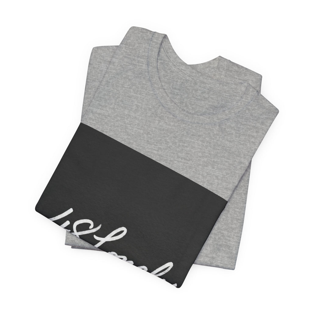 48 Lonely Script Tee — Minimal Black Square Graphic T-Shirt