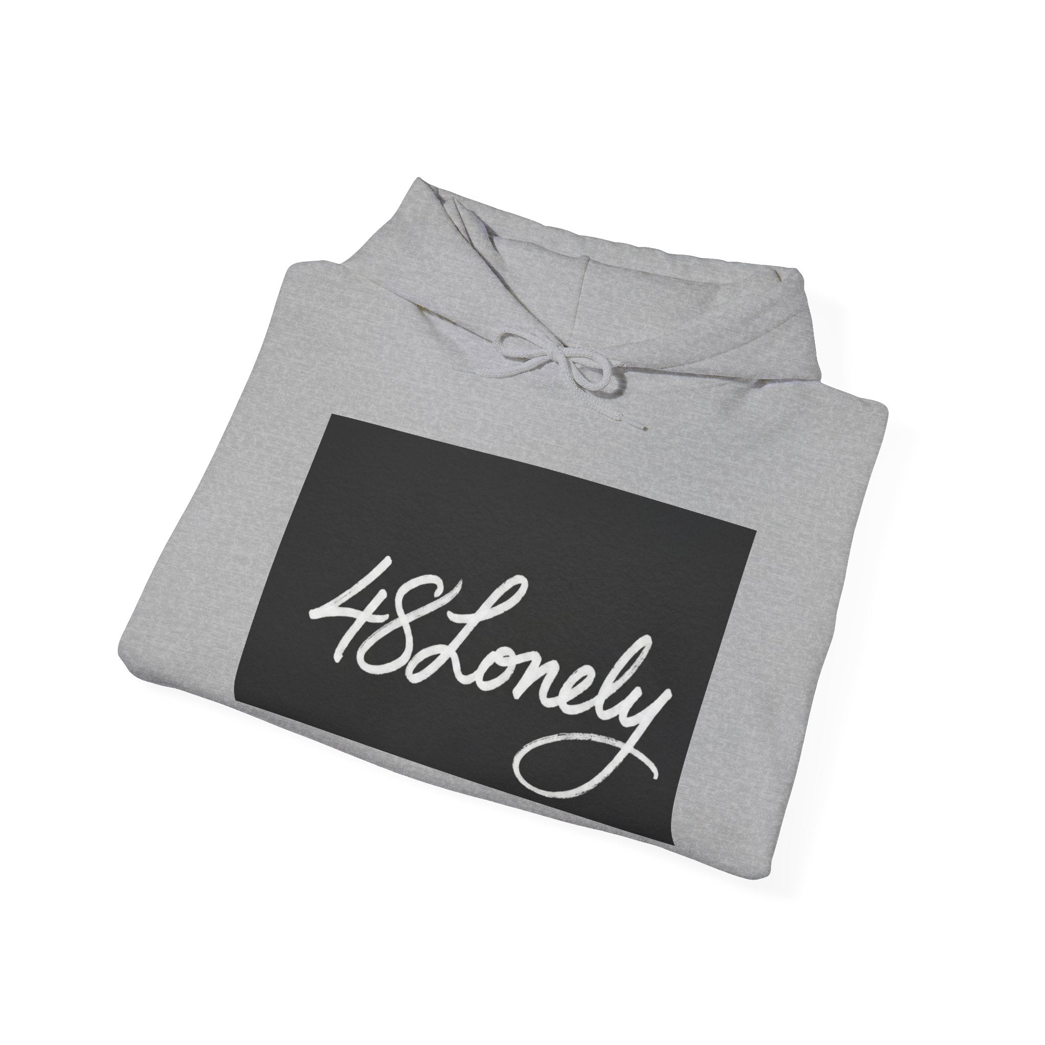 48Lonely Hoodie — Minimal Script Graphic Pullover