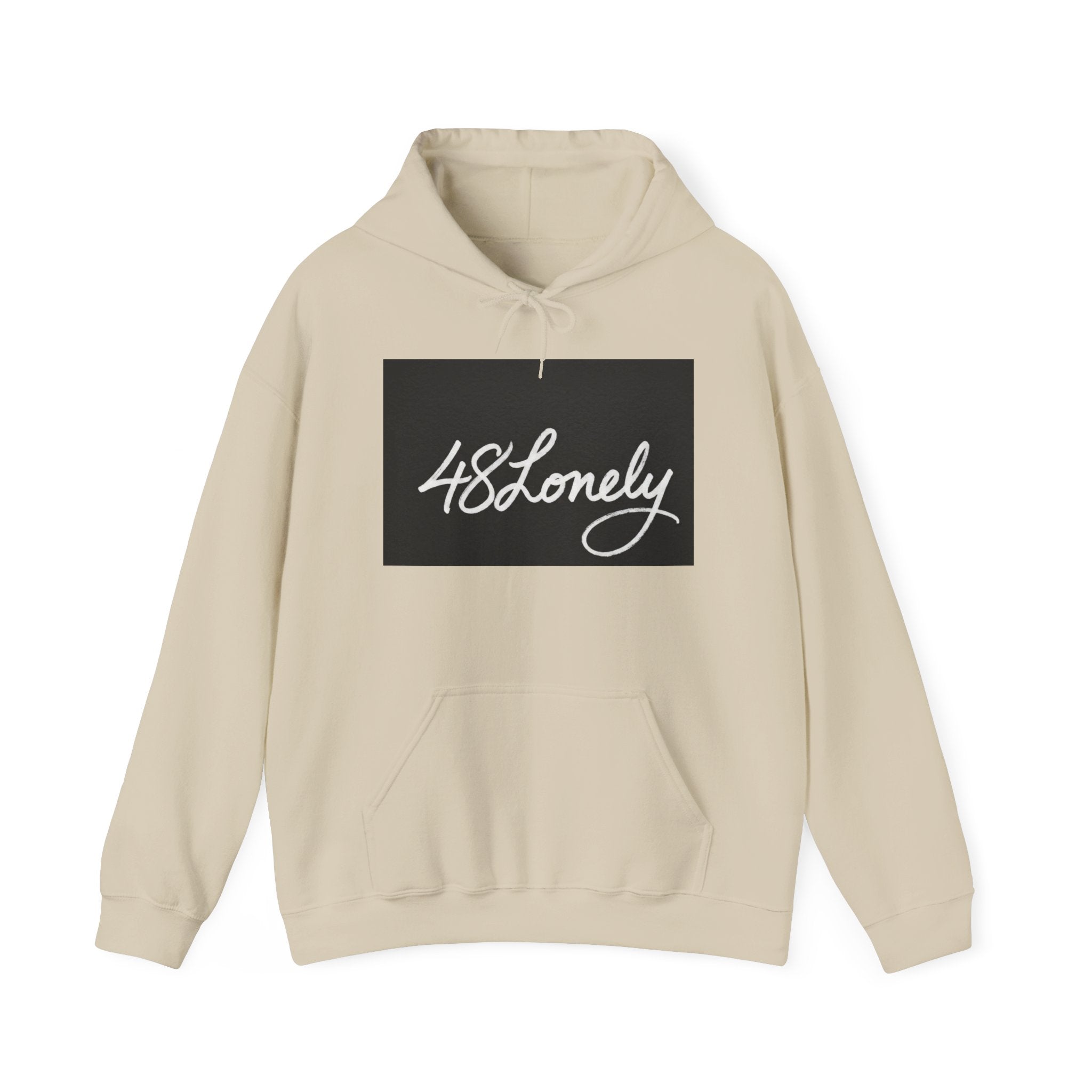 48Lonely Hoodie — Minimal Script Graphic Pullover