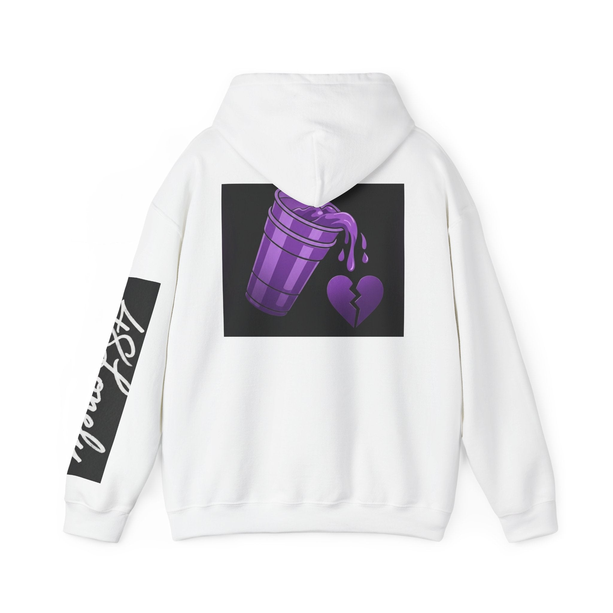 Purple Double-Cup Heartbreak Hoodie — Streetwear Graphic Hooded Sweatshirt