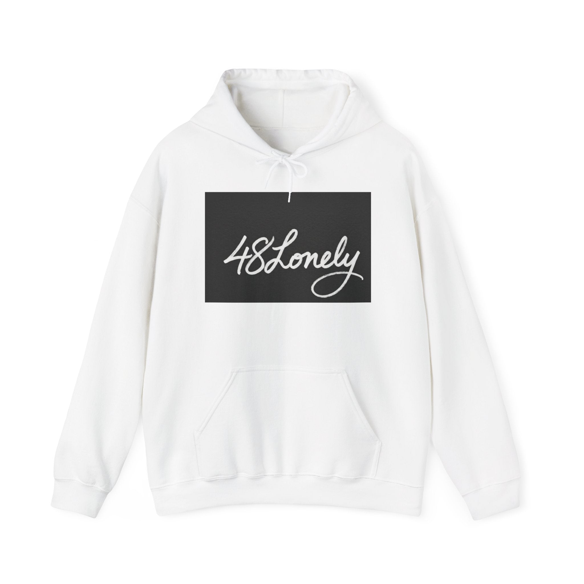 48Lonely Hoodie — Minimal Script Graphic Pullover